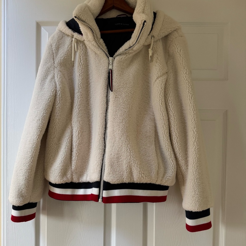 Tommy Hilfiger Cream Sherpa Jacket - worn once.